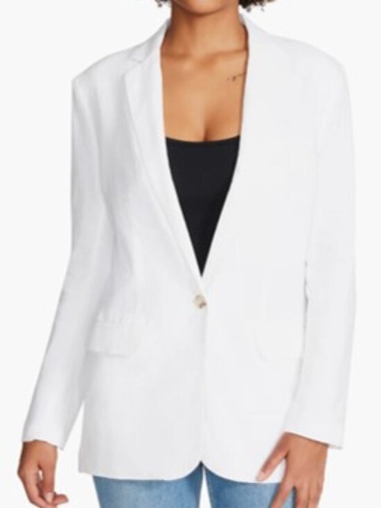 Steve Madden Jackets & Blazers - Steve Madden White Linen Blend Blazer Jacket - NWOT